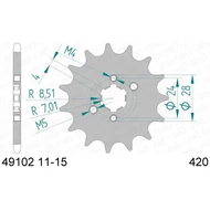 AFAM első lánckerék (Derbi Senda EBE/EBS - Piaggio D50B - 420 - 12 fog)
