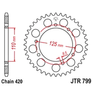 JT hátsó lánckerék Suzuki / Sherco JTR799.50 ( 420 - 50fog)