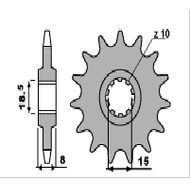 PBR első lánckerék - Aprilia RS50 RX50 Pegaso50  ( Minarelli AM3 - AM4 - AM5 - 420 lánc - 12 fogszám)