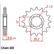 Am6 14es lánckerék 420as lánchoz Am6 14es lánckerék 420as lánchoz