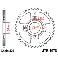 JT hátsó lánckerék (Yamaha TZR - Minarelli AM6 - 420 - 47 fog)