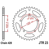 JT hátsó lánckerék Aprilia RS 50 99-05