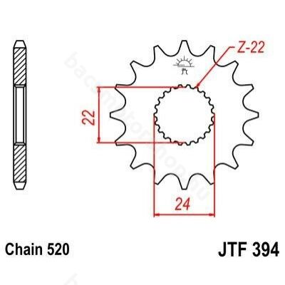 JT első lánckerék ( Rotax 122 / Rotax 123 - 520 - 15 fog )