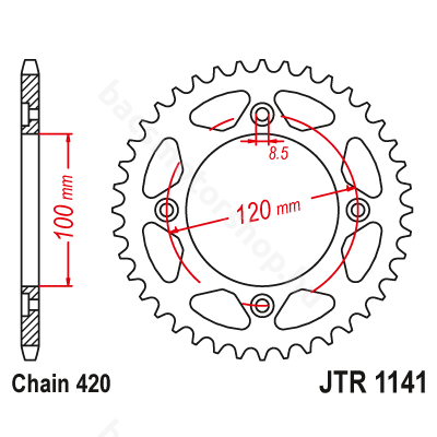 JT hátsó lánckerék (Beta RR 50 - Minarelli AM6 - 420 - 60 fog)